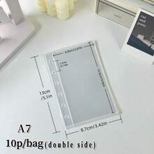 Carpeta de anillas transparente portátil A7 con diseño de doble hebilla, puede almacenar fotos hermosas. Se puede usar para exhibir colecciones de pegatinas, aplicable a libros de pegatinas, cuadernos, artículos de oficina, útiles escolares y útiles de regreso a la escuela. - multicolor - Ver 10