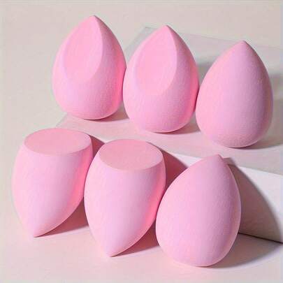 6pcs Makeup Sponge Set, For Seamless Application Of Liquid, Cream And Powder Products