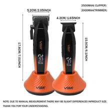 VGR Professional Electric Hair Clipper, High Power Wireless Digital Display Hair Trimmer With Charging Base, Adjustable Speed, Barber & Salon Use, USB Rechargeable V-889 - Multicolor - View 7