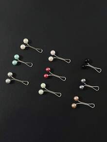 1 pieza Broche de perla, accesorio de bufanda con forma de lágrima, broche de clip de bufanda minimalista versátil con baño electrolítico multicolor, color aleatorio - Clip de fijación - Ver 9