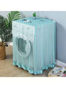 1-Piece Lace-Edged Sun And Dust-Proof Washing Machine Cover With Side-Opening Design, Suitable For Fully Automatic Washing Machines, Home Appliance Dust-Proof Covers For Storage And Organization. - Multicolor - View 7