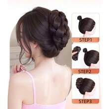 发髻发夹、编织发髻、高冠发髻、复古发髻、高端平头发饰 - 深棕 - 查看 2