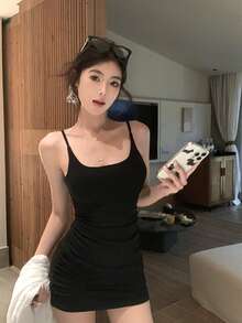 Women Short Dresses - Black - View 2