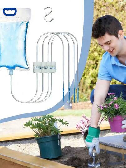 Plant Drip Irrigation Kit - Drip Bag, Auto Watering Spike, Automatic Plant Watering System | Home Sprinkler Suitable For Seedlings, Houseplants, Nursery, Balcony