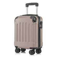 YONSLY 16 Inch Suitcase With Detachable Wheels 360° Combination Lock Double Zipper Soft Rubber Handle Trolley Travel Suitcase For Vacation - 香檳色 - 查看 10