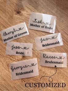 1-8 Customizable Text Stickers, Personalized Wedding Favors And Back To School Name Labels, Customizable Font And Color, Suitable For Glassware, Gift Bags, Party Decorations, Bridal Shower Boxes, Desktop Organization - Multicolor - View 1