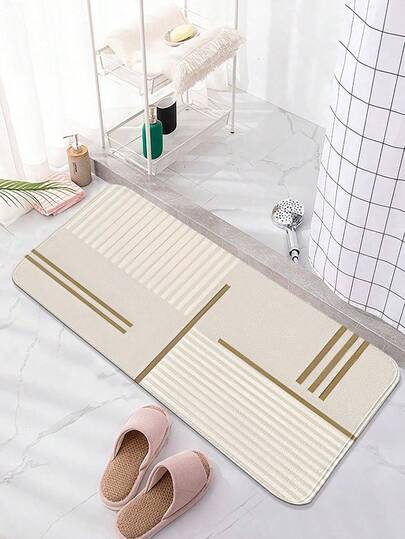 1 tấm thảm nhà tắm bằng vải flannel họa tiết hình học retro kiểu Bắc Âu Ma-rốc, thảm trang trí hình chữ nhật hiện đại có thể giặt được, dày 8mm, mềm mại, thân thiện với da, thấm hút tốt, có thể gấp gọn dễ dàng vệ sinh, phù hợp cho phòng tắm, lối vào, sàn nhà, phòng ngủ, phòng khách, phòng ăn, thảm chống trơn trượt trong nhà, trang trí phòng, trang trí nhà cửa, phụ kiện nhà tắm thiết yếu.