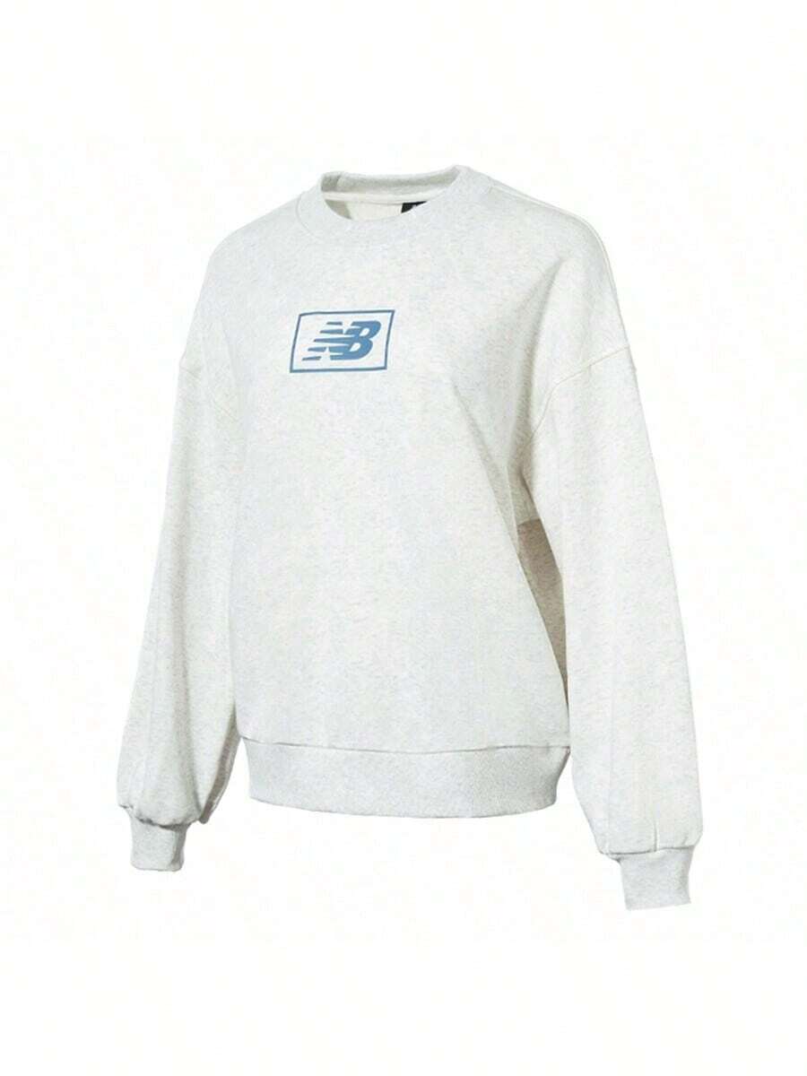 Áo nỉ nữ New Balance, mẫu mới mùa xuân 2026, phong cách thể thao thường ngày tối giản, thoải mái, cổ tròn, kiểu dáng cơ bản WT33514SAH - Màu Xám nhạt - Xem 1