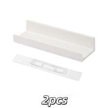 1/2 chiếc kệ treo tường acrylic màu trắng, không cần khoan, kệ sách cho trẻ em, giá đựng đồ treo tường, kệ treo tường phòng tắm. - trắng - Xem 10