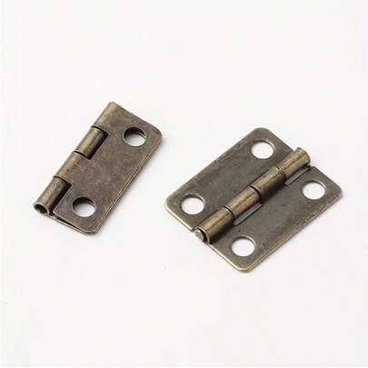 10 Pcs Antique Bronze Metal Hinges, Rustic Style Surface Mount For Doors, Windows, Craft Boxes, Jewelry Cases, Gift Chests, And Small Furniture - Vintage Folding Hinges With Screws Included