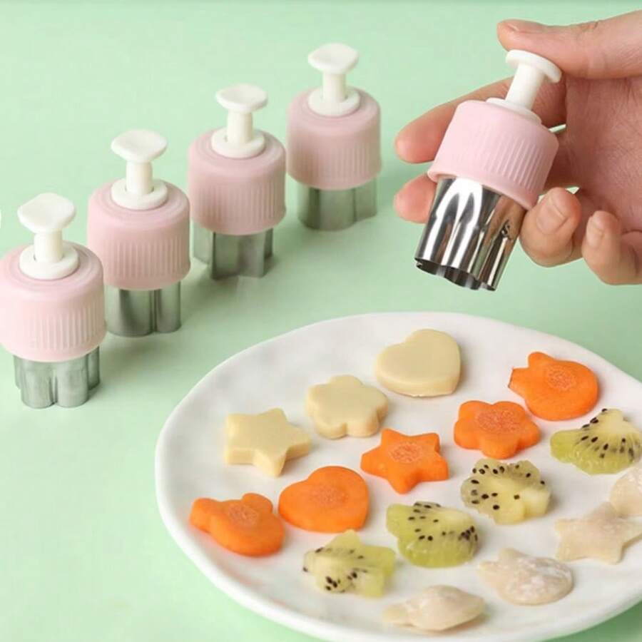 5-Piece/8pcs Stainless Steel Fruit, Vegetable, And Cookie Cutter Set, Including Press Molds And Butterfly Designs, Suitable For Kitchen Baking And DIY Creative Lunch Decoration Kits - Multicolor - View 1