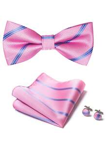 1 Set de Nœud Papillon en Soie de Couleur Claire, Spécifiquement pour les Smokings ou les Tenues de Soirée Formelles, Exclusif pour les Dîners Formels, les Mariages et Autres Occasions - Couleurs mélangées - Voir 4