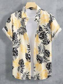 Summer Hawaiian Floral Short Sleeve Polo For Men - A508D-aL23673 - View 3