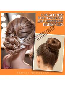 100pcs Elegant U-Shaped Hair Clips, Women Invisible Hair Clips - Suitable For Bangs And Hairline, Durable Material, Minimalist Design, Secure Grip, Suitable For Various Hairstyles Like Ponytail And Braids - Multicolor - View 5
