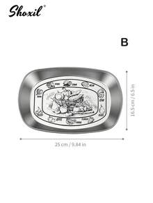 shoxil 1 Peça Bandeja Retangular de Aço Inoxidável com Gravação a Laser, Prato de Petiscos com Padrão Gravado, Adequado para Restaurante, Casa, Festa, Recepção de Convidados - Bandeja - Visão 12