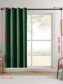 1pc/2pcs Solid Color Polyester Curtains, Energy Blackout Light Blocking Thermal Insulated Curtains For Kitchen, Dining Room, Living Room, Bedroom, Study Room In Black, Deep Grey - Dark Green - View 27