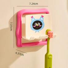 Giá treo bàn chải đánh răng gắn tường, giá đựng bàn chải đánh răng điện hình cặp đôi hoạt hình Dopamine dễ thương, móc treo phòng tắm. - mèo con - Xem 6