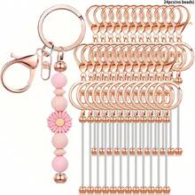 1/3/6/12/24/36 Beaded Keychain Strips, Alloy Blank Beaded Keychain DIY Keychain Accessory Kit, For Pendant Jewelry Making Gifts - One Size - View 10