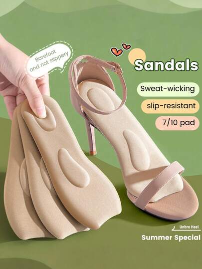 1 Pair Women's Fish Mouth High Heel Shoes With Arch Massage, 7-Section Cushion, Shock Absorption And Breathable Mesh Full Insole, Suitable For Elegant Women's Shoes, High Heels And Sandals, Mother's Day, Easter Gift Accessory