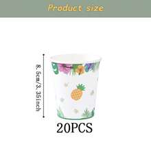 Bộ đồ dùng ăn uống dùng một lần họa tiết lá dứa, đĩa tiệc 7/9 inch, đĩa giấy, cốc, khăn ăn dùng một lần, thích hợp cho các dịp lễ, đám cưới, lễ đính hôn, sinh nhật, tiệc tùng, lễ kỷ niệm. - Nhiều màu - Xem 12