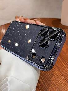 Lyxigt pläterat magnetiskt stativfodral kompatibelt med 17 ProMax, 17Pro, 17Air, 17, 16, 15, 14, 13, 12, 11 Pro Max, kameralinsskydd, fallskyddande fodral - Mörkblå - Visa 2