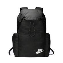 Nike Heritage Logo 印花抽绳纯色大容量双肩包，男女通用，黑色 - 黑色 - 查看 1