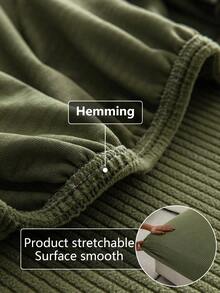 1件纯色毛绒弹力庭院靠垫套，户外沙发靠垫套，超弹力替换靠垫套，适用于户外沙发、庭院沙发，宠物友好，可水洗 - 綠色 - 查看 4