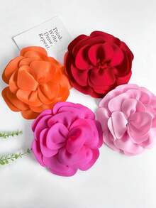 1件/包，多种颜色可选，热销大号四层3D立体布艺花朵贴花，褶皱手工串珠DIY服装配饰，适用于婚纱，长度：28厘米/11英寸，宽度：28厘米/11英寸 - A - 查看 1