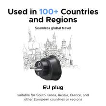 Bộ chuyển đổi phích cắm du lịch UGREEN EU, tương thích với EU/UK/AU/JP/CN/NZ/PH, dùng cho ổ cắm điện quốc tế và Mỹ (Loại B), bộ chuyển đổi chân cắm điện, bộ sạc ổ cắm điện, tương thích với hơn 200 quốc gia, 1 gói. - Phích cắm loại EU E (220-240V) - Xem 5