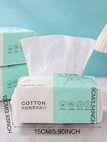 70 chiếc/gói Khăn mặt bằng cotton mềm dùng một lần, dày dặn, thích hợp cho việc làm sạch, chăm sóc sắc đẹp và tẩy trang. - trắng - Xem 5