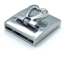 Bộ 3 khóa vặn hình chữ nhật, khóa vặn hình trái tim bằng kim loại dùng cho ví, phụ kiện làm ví (1.8CM, màu bạc) - A - Xem 9