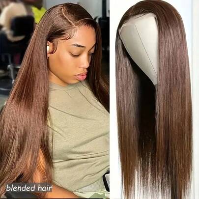 8-36 Inch Short Bob Wig Glueless Wear And Go Human Blended Hair 13X4 Hd Transparent Lace Front Wigs Silky Straight Human Blended Hair Pre Cut Pre Plucked With Baby Hair Glueless Bob Wig 180% Density Short Straight Bob Wigs For Women No Glue Needed Friendly For Beginners 3 Second To Wear Full Edge Natural Hairline Brown