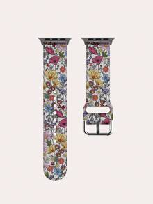 半透明春季花卉图案时尚硅胶表带，兼容 38mm 40mm 41mm 42mm 44mm 45mm 49mm，兼容 Series Ultra/SE/8/7/6/5/4/3/2/1 - 彩色 - 查看 2