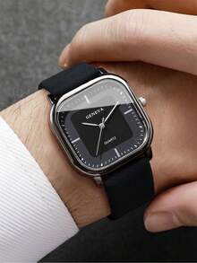 Jam Tangan Minimalis Unisex Fashion Kasual dengan Tali Kulit dan Casing Logam - Satu-Ukuran - View 3
