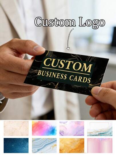 200/500/1000pcs Custom Business Cards With Logo Text, Personalized Business Cards Customizable Customized Double-Sided Printing Waterproof Business Loyalty Cards, 300gsm Coated Paper, Multi-Functional Multi-Functional, Ornamental, Reusable, Modern, Colorful, Cute, Vintage, Cartoon, Kawaii, Custom, Personalized, Unique, Customized, Workers, Clients, Students ,Poetcore