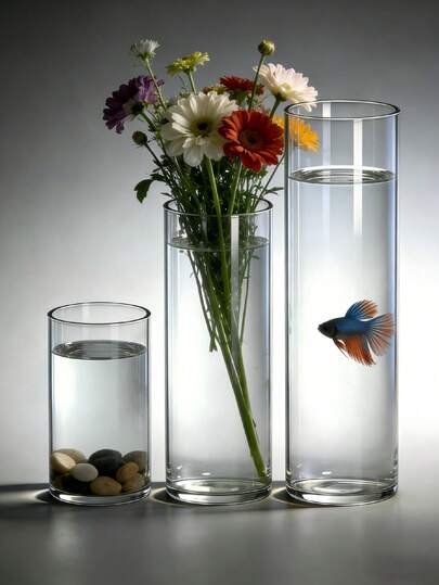 Acrylic Extra Large Vase, 15 X 50 Cm Tall Clear Cylinder Vase, Plain Smooth Design, Modern Minimalist Floor Vase For Living Room Wedding Entryway, Shatterproof Plastic Decorative Centerpiece