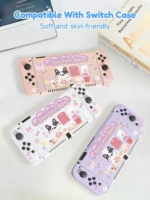 1个卡通猫咪蝴蝶结爱心设计Switch游戏机保护壳，兼容Switch OLED机型和Switch主机，采用柔软的TPU材质，防摔防尘，多种颜色可选，是送给Switch玩家的理想礼物，可爱独特的Switch游戏机保护套 - 查看 6