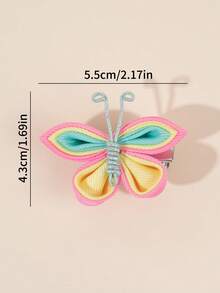 2pcs Pastel Butterfly Hair Bows For Women Delicate Butterfly Shaped Alligator Clips Vacation/Spring Hair Clips Cute Sweet Daily Barrettes Elegant Tiny Hairpins Women Hair Accessories,Summer,Holiday,Travel - Multicolor - View 5