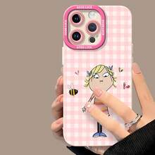 Funda para teléfono con estampado de abeja Sunny Girl, compatible con teléfonos   17,  16 Pro Max,  15 Pro Max,  13 y  12. Fabricada en TPU, mejora la protección de la lente y presenta un diseño divertido que proporciona una protección integral contra golpes y caídas con una apariencia encantadora y original. Es el regalo perfecto para familiares, amigos, seres queridos, novios/novias y aniversarios. - Blanco - Ver 3