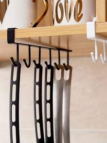 1 cái giá treo đồ dùng nhà bếp bằng nhựa, móc treo dụng cụ, giá treo khăn, giá đựng đồ 6 móc. - Xem 6