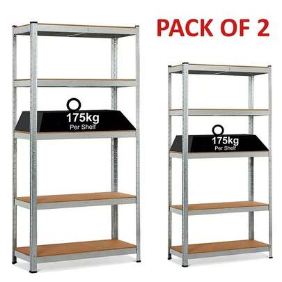 2x 5 Tier Rking Shelf Heavy Duty Garage Shelving Storage Shelves 180x90x40cm
