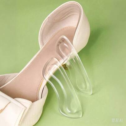 1 Cặp miếng lót gót chân bằng gel trong suốt, tự dính, chống trượt, phù hợp với giày cao gót và nhiều loại giày khác.