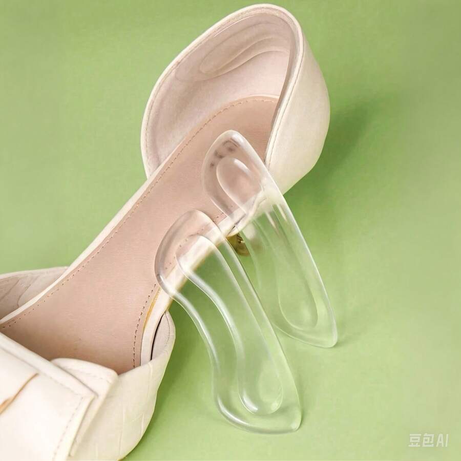 1 Cặp miếng lót gót chân bằng gel trong suốt, tự dính, chống trượt, phù hợp với giày cao gót và nhiều loại giày khác. - Trong sáng - Xem 1