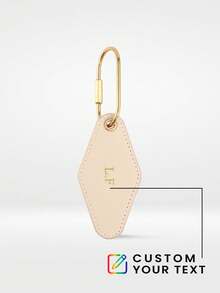1 pieza Llavero personalizado con letra dorada, llavero de cuero vegano con diamante, regalo de moda y viaje para amigos y familiares - Multicolor - Ver 15