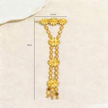 1pc Vintage Luxury Floral Tassel Hair Accessory, Suitable For Women's Party, Banquet And Performance Wear - Gold - View 9