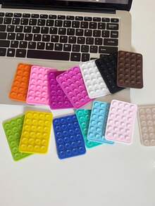 Silicone Suction Cup Phone Holder, 24 Individual Suction Cups Without Adhesive Grip Reusable Double-Sided Holder, Suitable For Makeup, Fitness, Shower, Car, And Kitchen Use - Multicolor - View 2