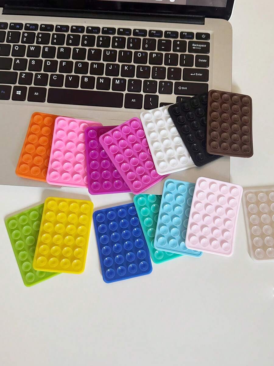 Bộ 24 chiếc đế hút chân không silicon, giá đỡ hai mặt có thể tái sử dụng dùng cho trang điểm, tập thể dục, tắm, ô tô và nhà bếp. - Nhiều màu - Xem 1