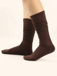 6 pares de calcetines casuales de unicolor y ajuste suave para mujer, versátiles para uso diario, regalo del Día de San Valentín, a juego para cualquier ocasión - Multicolor - Ver 5