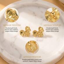 Stainless Steel Unique Design Gold Brogan Earrings, Suitable For Daily Wear - Multicolor - View 10
