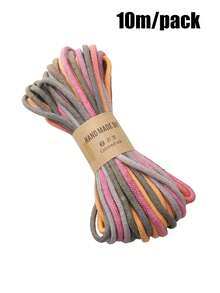 10M/Pack Hand Dyed Gradient Woven Rope - DIY Handmade, Gift Packaging, And Home Decoration Core Spun Rope - Soft And Durable Multi-Color Handmade Material, Bright Handmade Rope, Beading Cords & Threads - Gradient Braided Rope - View 10